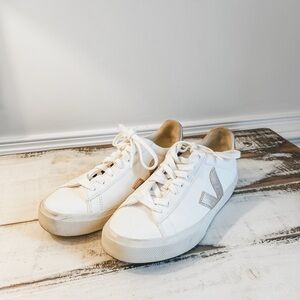 Veja White and Gray Women's Sneakers